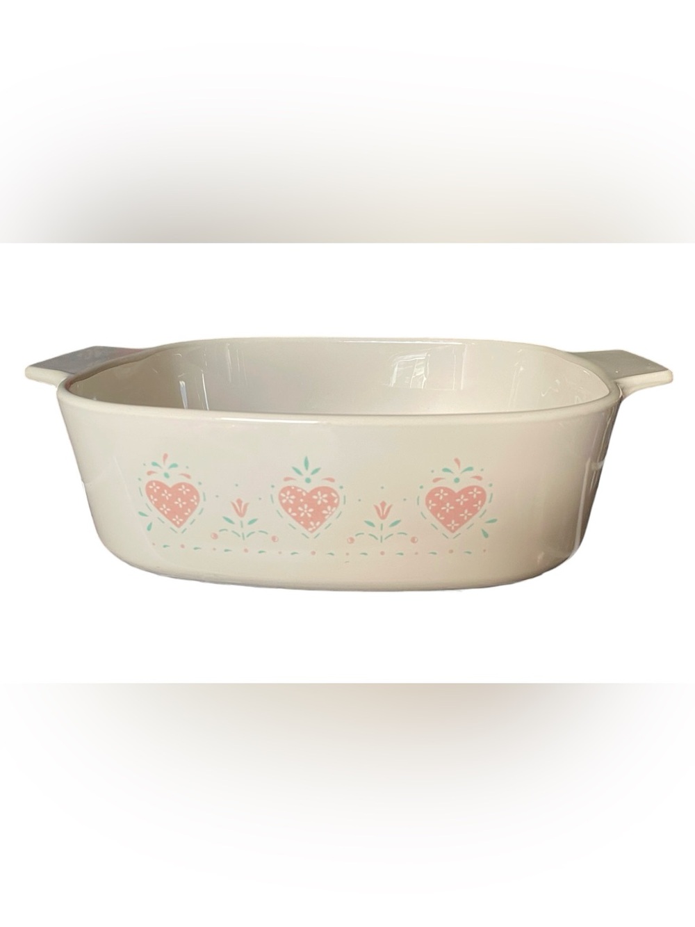 VTG Corning Ware Hearts Forever Yours 2 Liter Casserole Dish A-2-B Cottagecore
